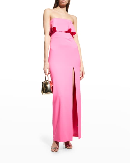 Aidan by Aidan Mattox Strapless Popover Column Gown | Neiman Marcus