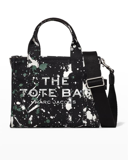 The Small Tote Bag of Marc Jacobs - Black canvas bag decorated with studs  and covered with paint for women