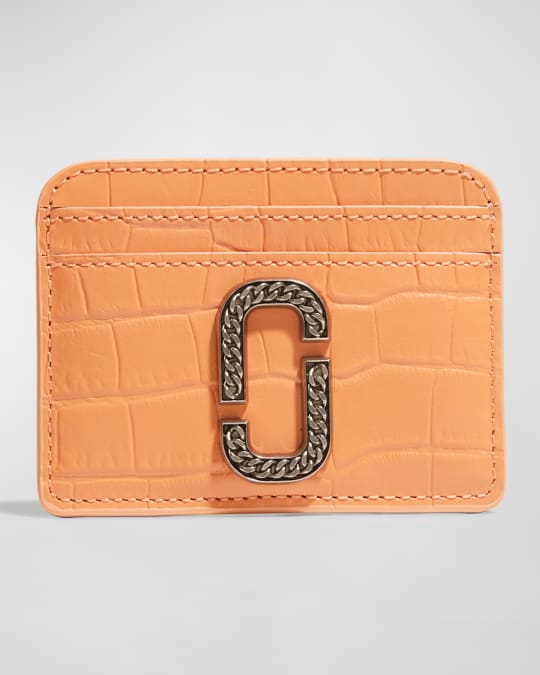 Marc Jacobs The Chain Logo CrocEmbossed Card Case Neiman Marcus