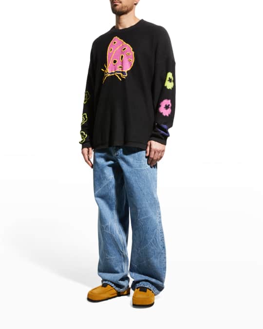 MCQ Men's Positive Earth Oversized Knit Sweater Neiman Marcus