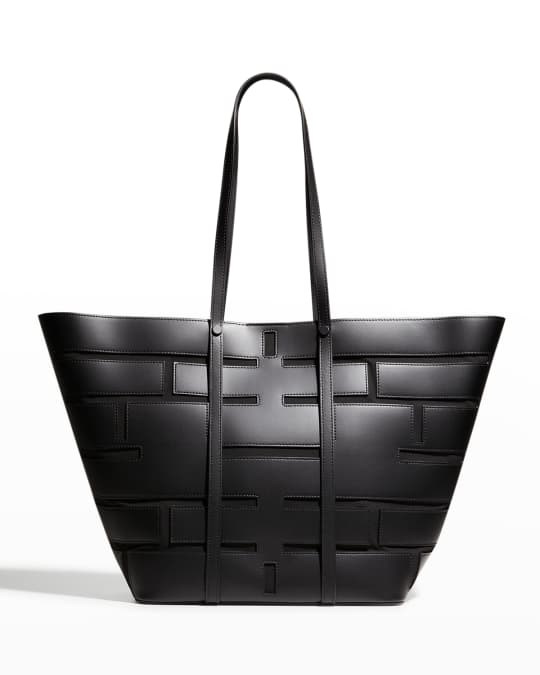 FRAME Plaque Cutout Leather Tote Bag | Neiman Marcus