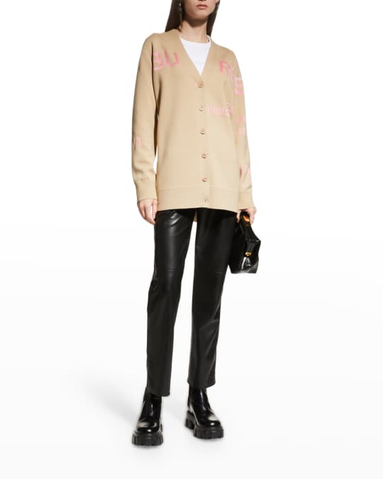 Burberry Amayah Horseferry Embroidered Cardigan | Neiman Marcus