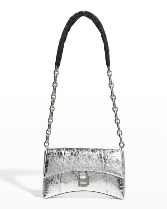 Downtown Small Leather Shoulder Bag in White - Balenciaga