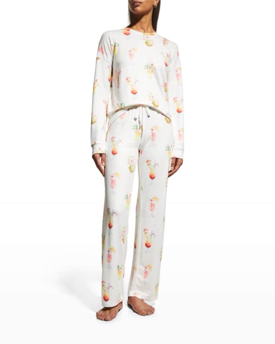 PJ Salvage Lets Get Tropical Cocktail Print Pants Neiman Marcus