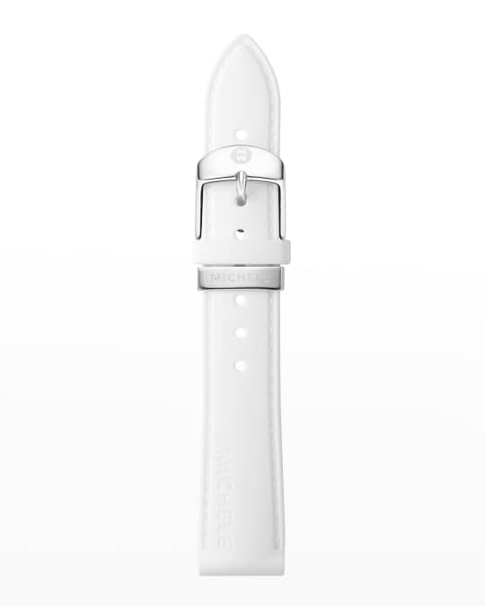 MICHELE 18mm Silicone Watch Strap, White Neiman Marcus