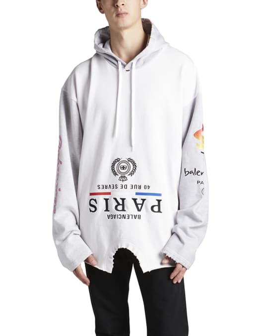 Men s Paneled Terry Upside Down Logo Hoodie
