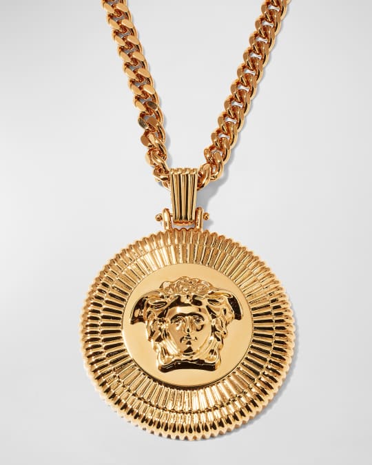 Men's Medusa Biggie Pendant Necklace, 20"L
