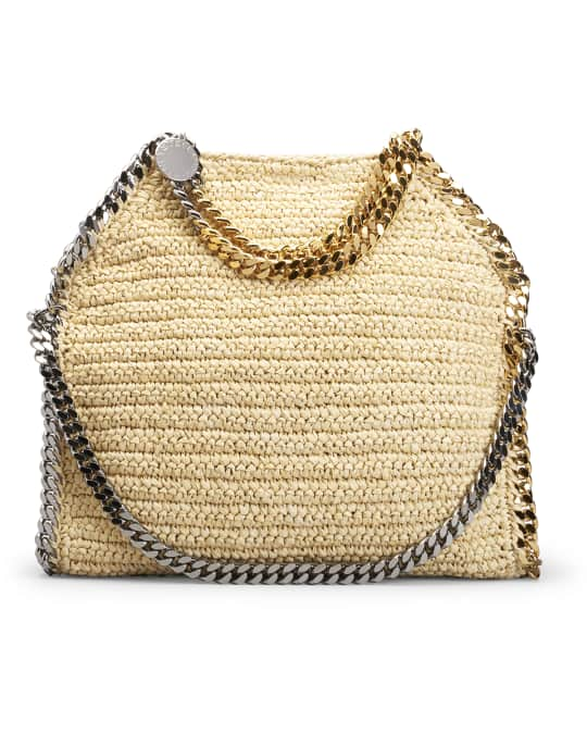 Stella McCartney Mix Galvanic 3-Chain Raffia Tote Bag | Neiman Marcus