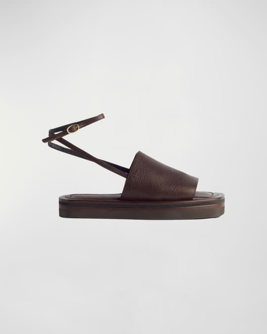 Victoria Beckham Frances Calfskin Ankle-Strap Sandals Neiman Marcus