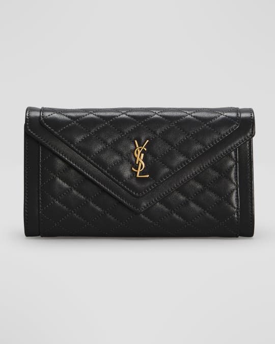 【SAINT LAURENT】GABY CARD WALLET Saint Laurent Gaby YSL Quilted Leather Card Case | Neiman Marcus