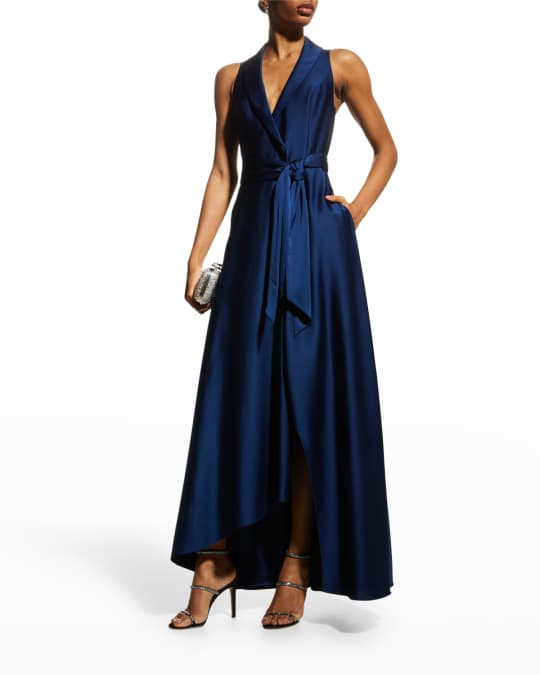 Aidan Mattox High-Low Wrap Gown | Neiman Marcus