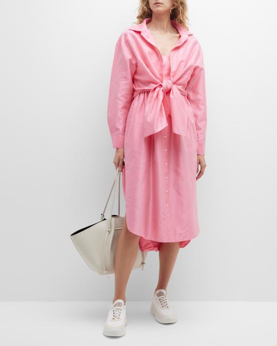 overlay shirt dress Striped Shirt Dress with Denim Peplum Overlay