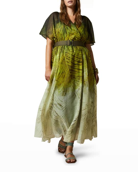 Marina Rinaldi Plus Size Dipinto Botanical Print Dress Neiman Marcus