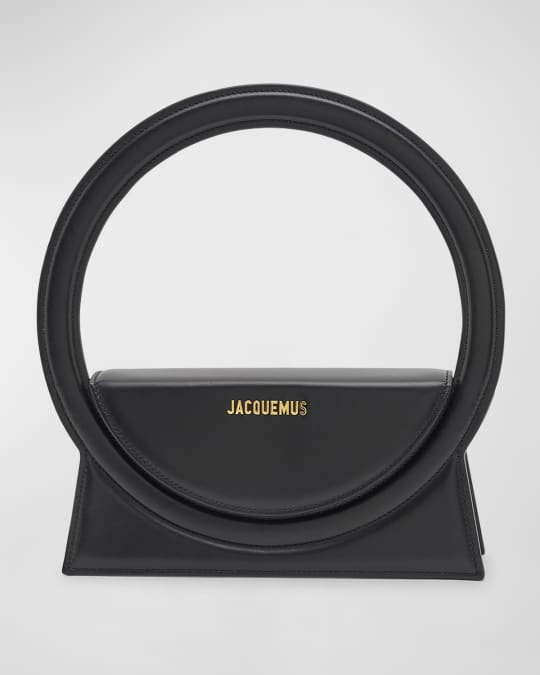 JACQUEMUS Le sac Rond ルサックロンドハンドバッグ ブラック Jacquemus Le Sac Rond Circle Purse Black in Cowskin Leather