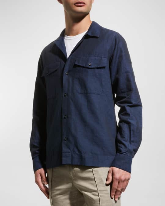 Men's Safari Cotton-Linen Overshirt