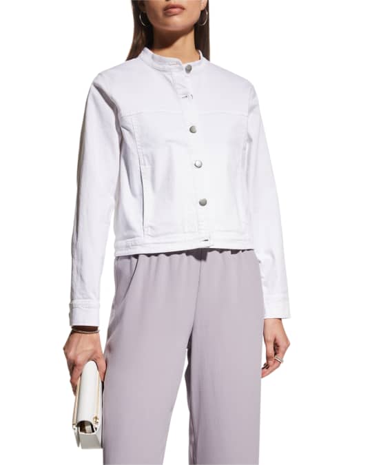 Eileen fisher white denim jacket top
