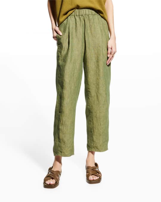 Eileen Fisher Delave Straight-Leg Organic Linen Pant | Neiman Marcus