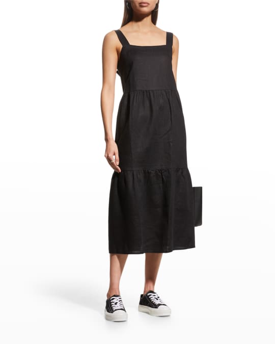 Eileen Fisher Tiered Sleeveless Linen Dress | Neiman Marcus