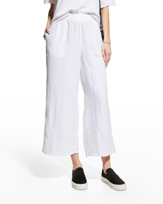 Eileen fisher cropped linen pants sale