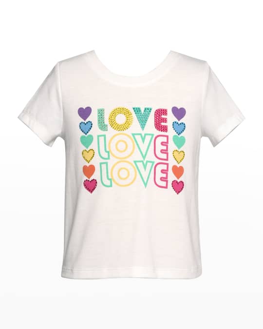 Hannah Banana Girl's Love Sequin Embellished Graphic T-Shirt, Size 7-14 ...