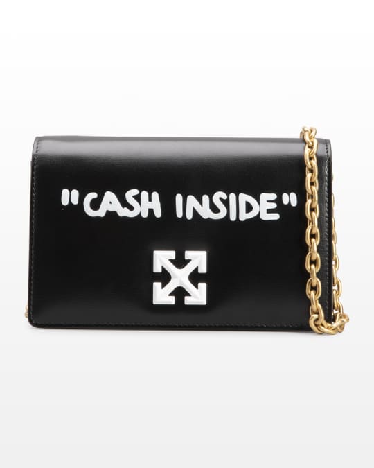 Off-White Jitney Cash Inside Top-Handle Bag, Black/White