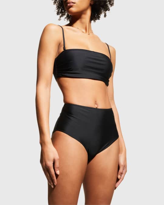 Ganni Solid Bandeau Bikini Top Neiman Marcus