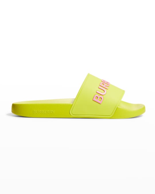 Burberry Furley Logo Slide Sandals | Neiman Marcus