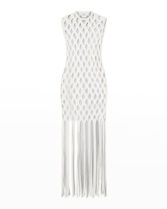 Herve leger store white fringe dress
