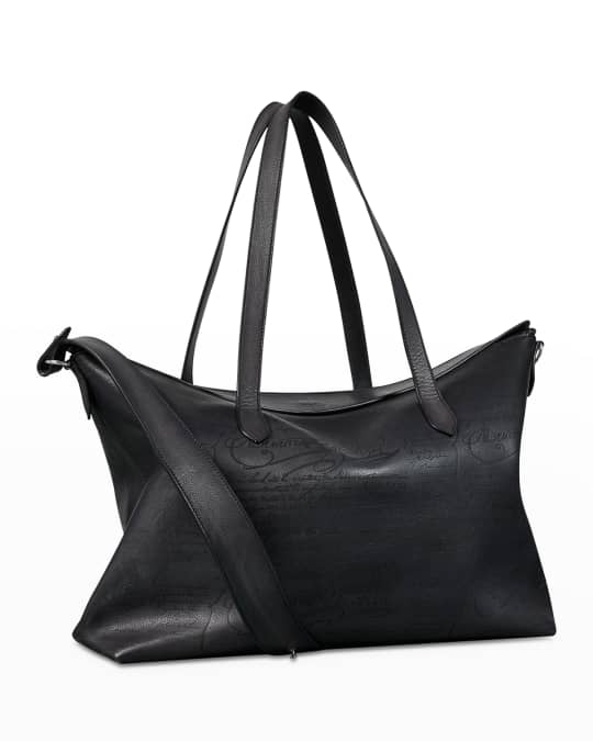 Berluti Curioso Scritto Leather Body Bag-