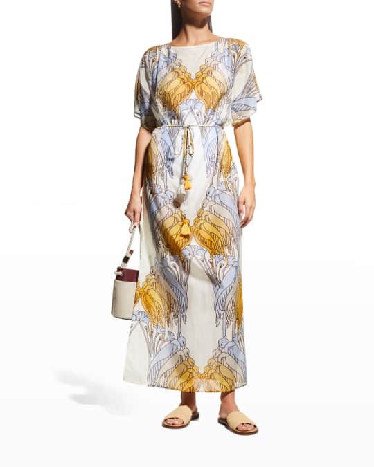 Tory Burch Printed Long Caftan Dress | Neiman Marcus