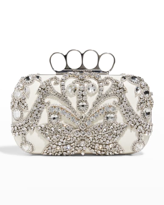 Four Ring Crystal Box Clutch Bag