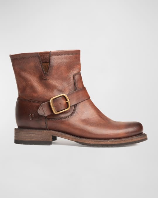 Frye leather buckle booties new arrivals