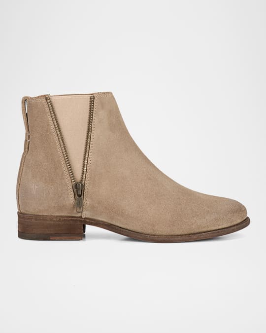 Carly Leather Zip Chelsea Booties