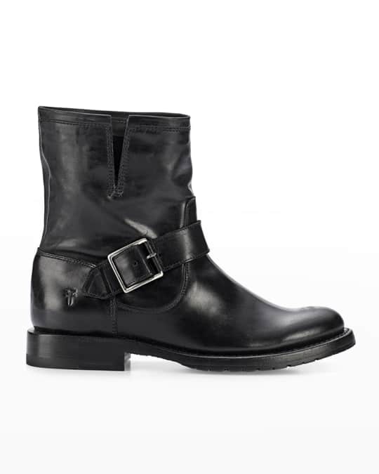 Frye Natalie Leather Short Engineer Boots Neiman Marcus
