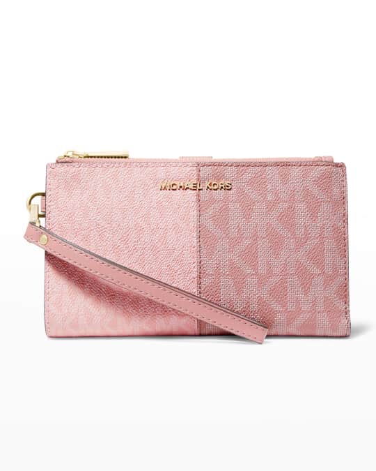 Jet Set Double Zip Monogram Wristlet