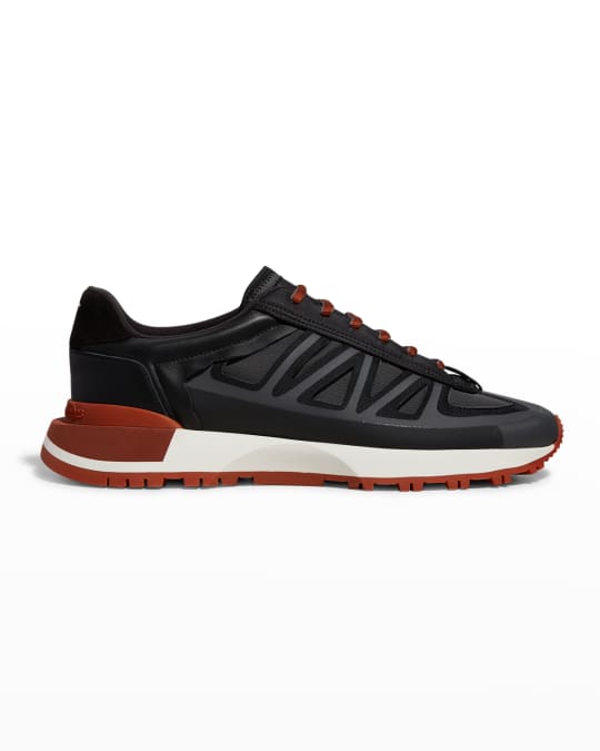 スニーカー Maison Margiela Black Leather Sneakers Maison Margiela Men's Replica Leather Low-Top Sneakers