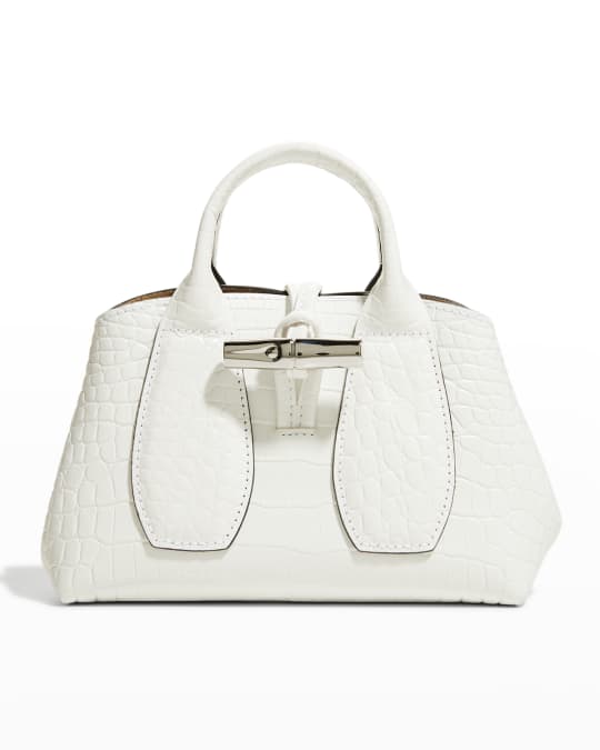 Longchamp Roseau Crocodile-embossed Crossbody Bag