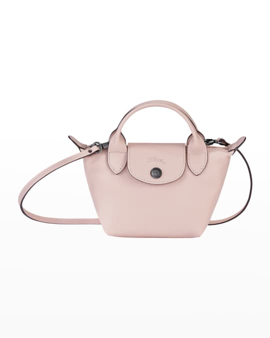Buy Longchamp Mini Le Pliage Cuir Leather Top Handle Bag - Pale Pink At 40%  Off
