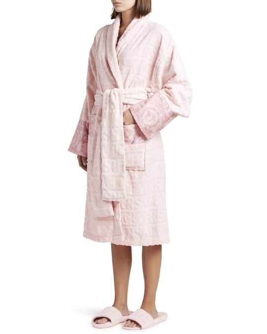 Versace bathrobe dressing gowns nightwear bedding wear pink white