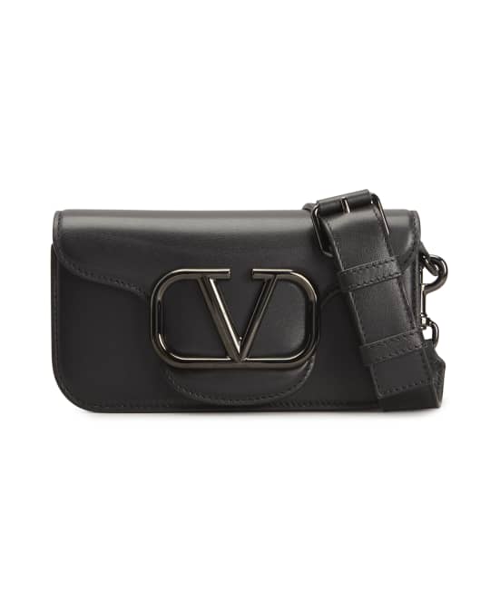 Valentino Garavani - Locò Mini V-Logo Leather Shoulder Bag - Mens - Black