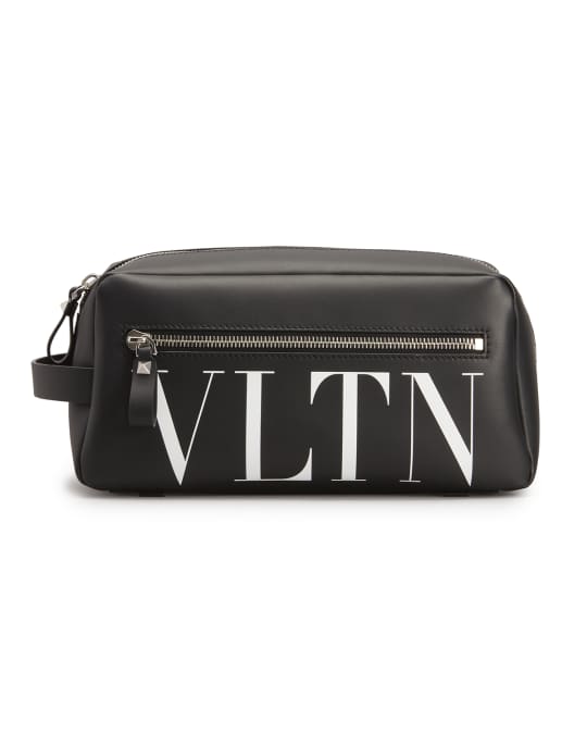 Valentino Garavani Men's Washbag Leather VLTN Toiletry Bag | Neiman Marcus