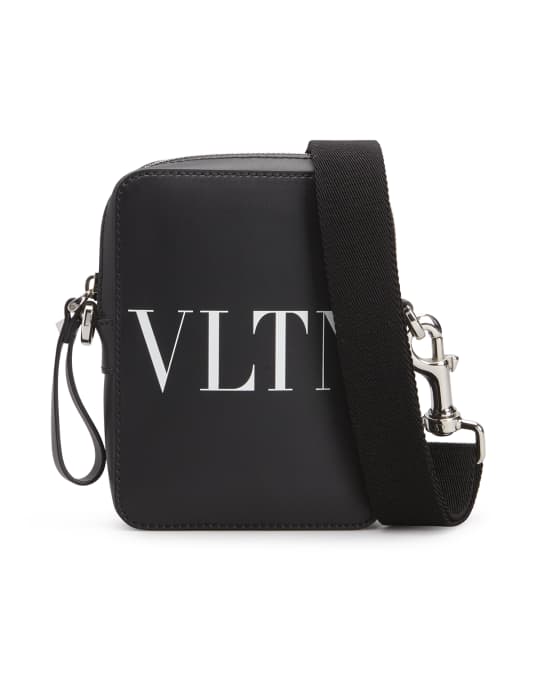 Valentino Garavani Men's Leather VLTN Crossbody Bag | Neiman Marcus