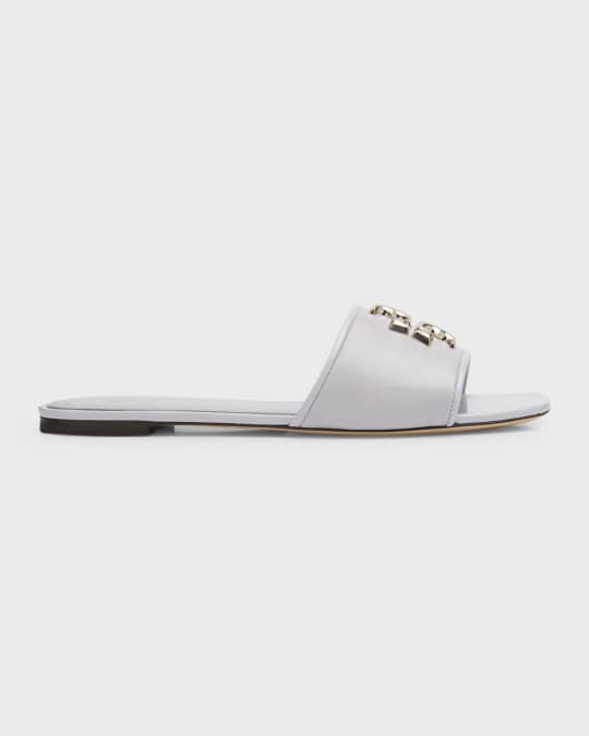Tory Burch Eleanor Calfskin Medallion Flat Sandals Neiman Marcus