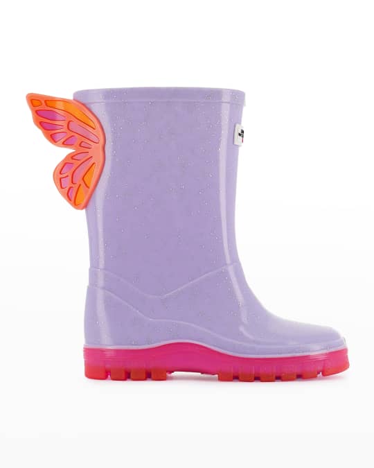 Sophia Webster Girl's Butterfly Welly Glitter Rain Boots, Size