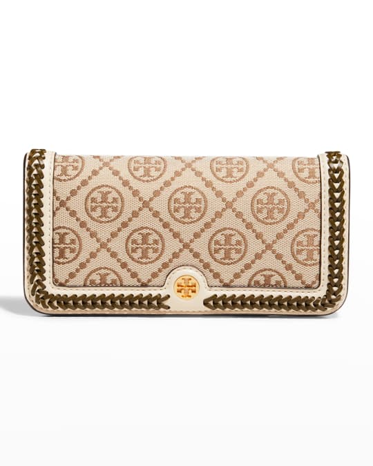 Tory Burch T Monogram Braided Bifold Wallet | Neiman Marcus