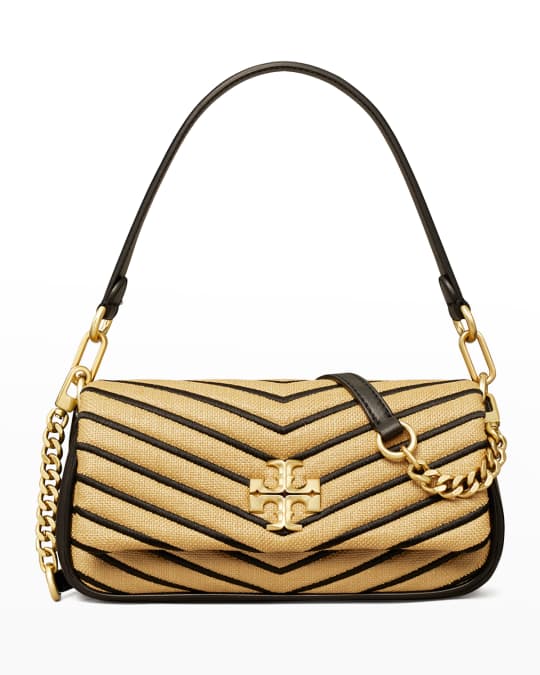 Tory Burch Kira Chevron Soft Straw Small Flap Shoulder Bag