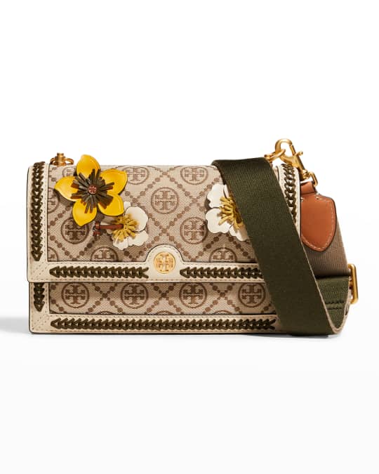 Tory Burch T Monogram Mini Flower Braided Crossbody Bag | Neiman Marcus