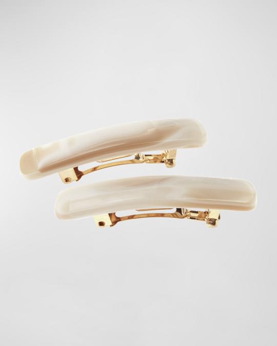 France Luxe Mini Classic Rectangle Barrettes, Set of 2 | Neiman Marcus