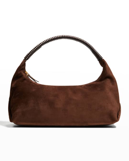 Remi Zip Suede Long Hobo Bag