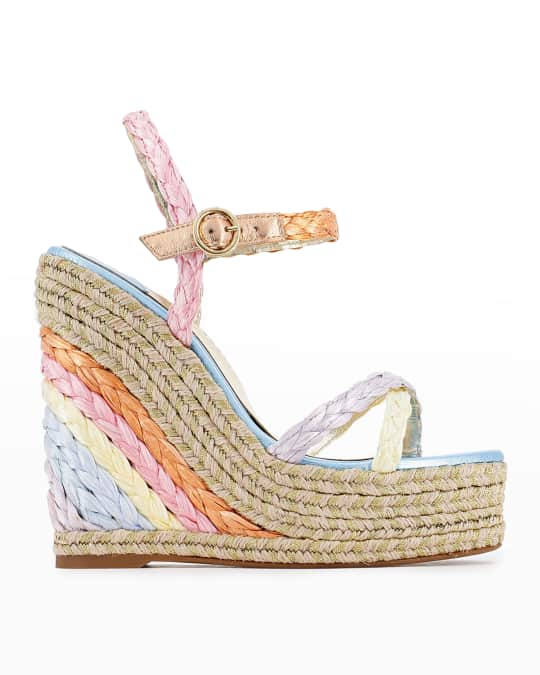 Sophia Webster Ines Multicolored Wedge Espadrille Sandals | Neiman Marcus